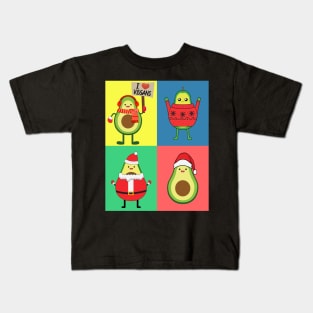 Avo Vegan Christmas pop art Kids T-Shirt